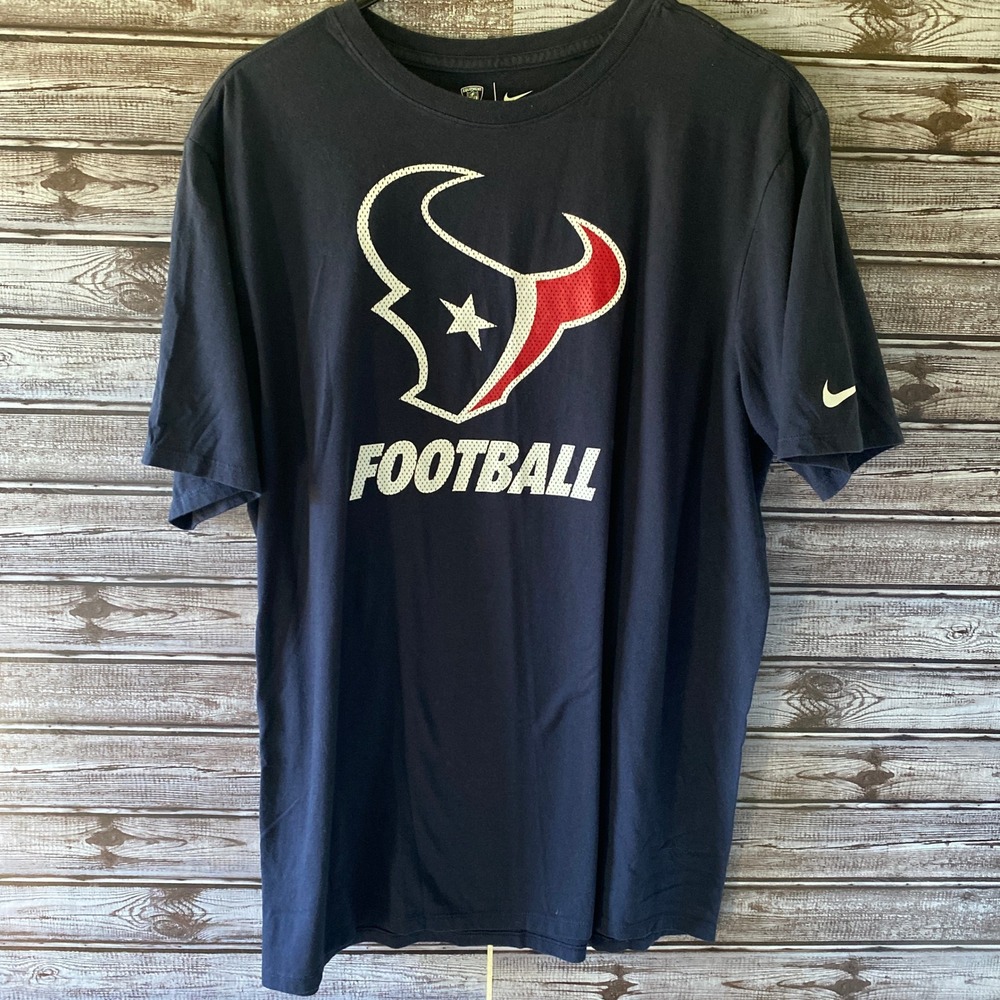Nike NFL Houston Texans Short-Sleeved Tee Size XL Navy Blue Athletic Cut Logo